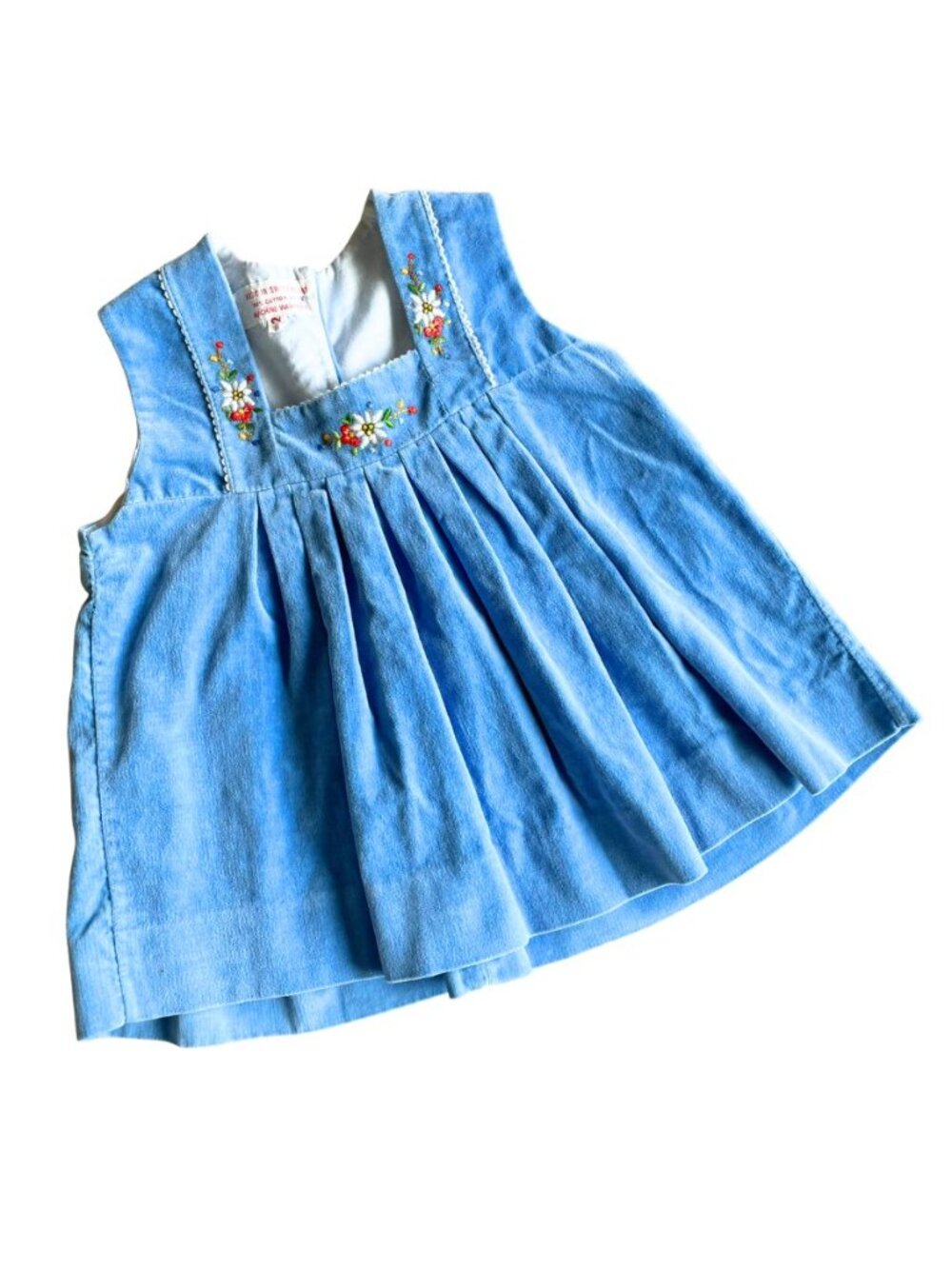 Vintage Rare‎ Swiss 100% Woven Cotton Embroidered Toddler Girl Tank Top - Size 2
